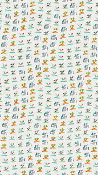 Tropical island and mountain pattern