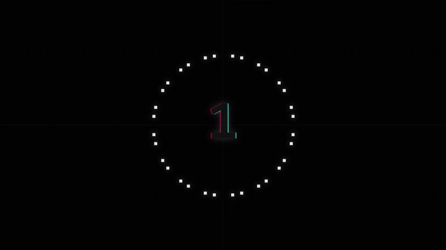 Elegant circular countdown animation with number 1