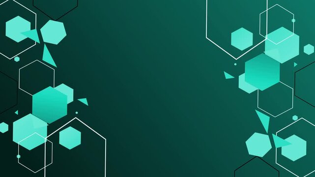 Abstract hexagon technology background shape line animation