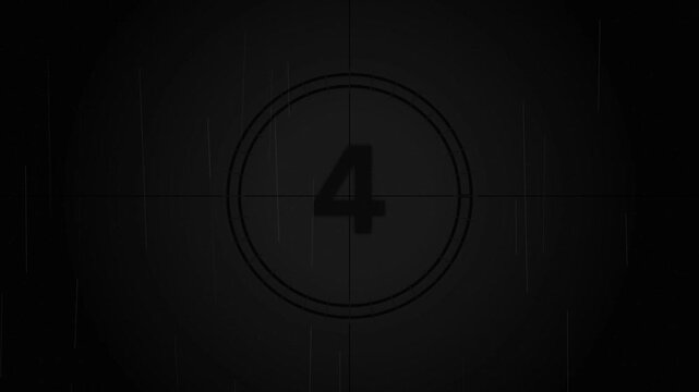Dark vintage film countdown leader number 4