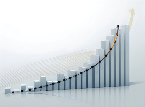 lucid origin Abstract business growth background featuring ascending geometric bars dynamic 