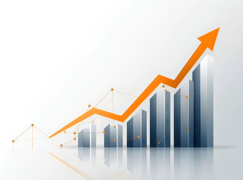 lucid origin Abstract business growth background featuring ascending geometric bars dynamic 