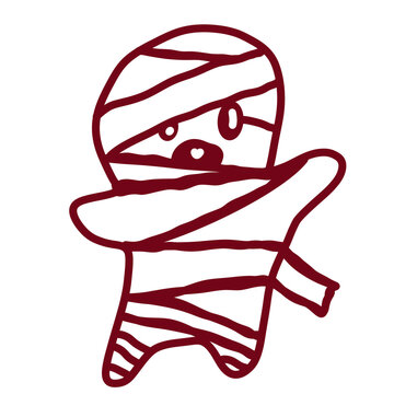 Cute Red Mummy Character