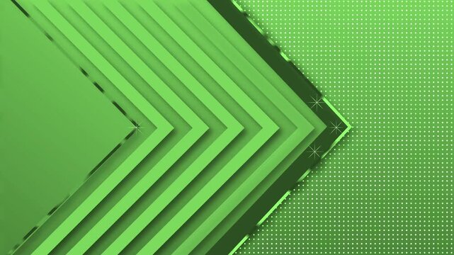 Abstract geometric background with layered chevron shapes dotted texture and glowing modern design animation