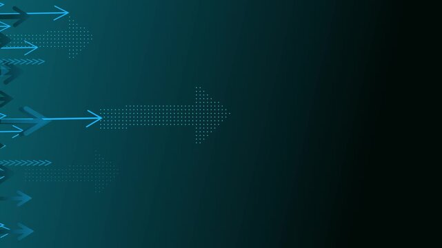 Abstract background with multiple arrows pointing right showing movement progress direction and speed animation