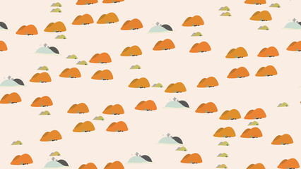 Obraz premium Stylized Desert Hills and Cacti Pattern