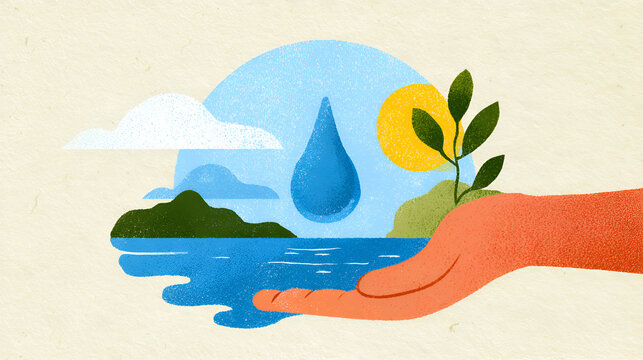 Water Conservation Poster Displayed At A Community Awareness Event