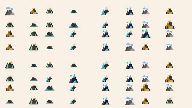 Stylized mountain icons