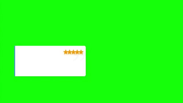 Digital customer review testimonial feedback cards modern ui design graphic elements green screen chroma key background for marketing business presentation