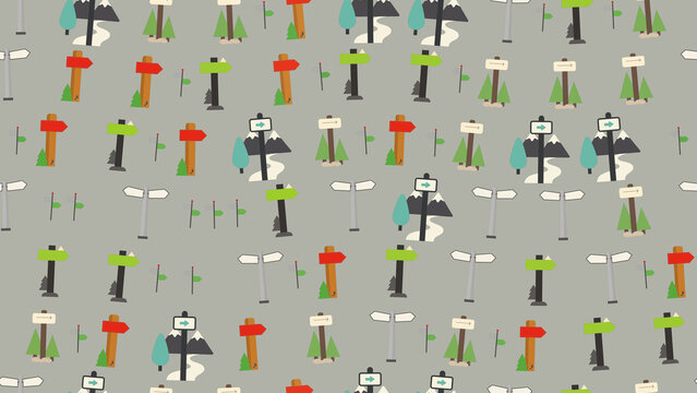 Directional Signs and Outdoor Elements Pattern