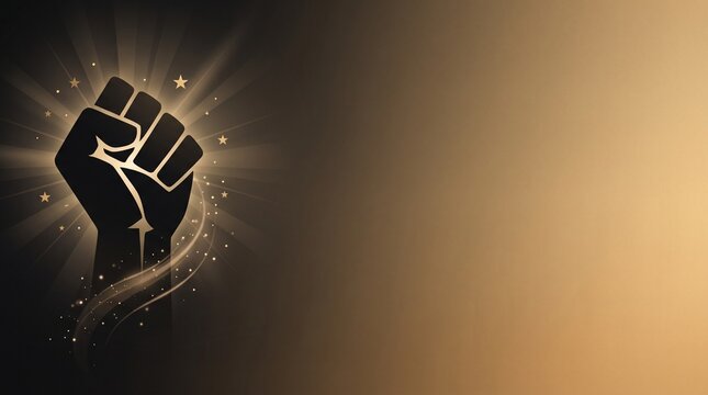 Black Awareness Cultural Campaign Banner with Gold Gradient