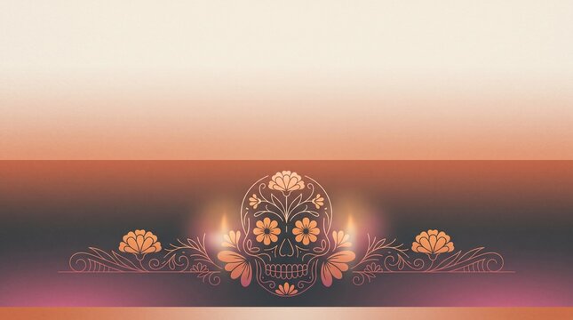 Minimal Mexican Day of the Dead Floral Banner