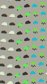 Cloud weather icons pattern