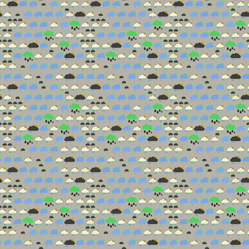 Pattern of clouds with rain and sun