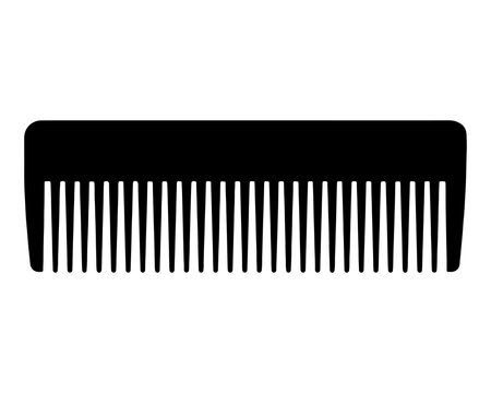 Black silhouette icon of a hair comb isolated on white background with grooming haircare silhouette accessory toiletries personal isolated minimalist equipment straight interface coiffure