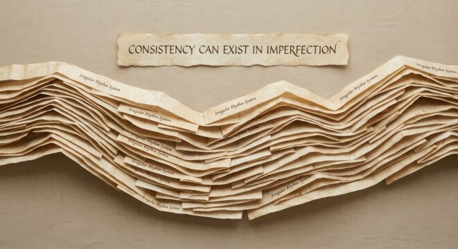 Aged Parchment Strips Folded with a Vintage Quote.