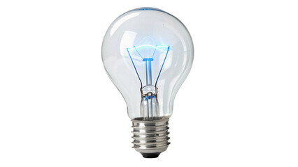 Vintage glowing glass incandescent electric light bulb isolated on transparent background © Brooks