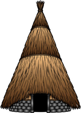 Uma Lengge Flat Vector Illustration, Bima NTB
Traditional Conical Granary House