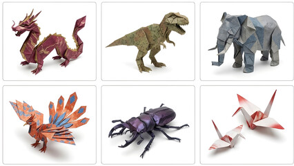 Obraz premium Creative and innovative animal shaped origami paper.