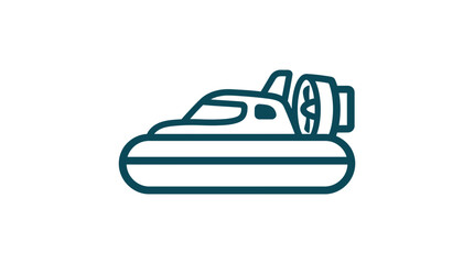 Obraz premium Minimalist Line Art Icon of a Hovercraft Vehicle