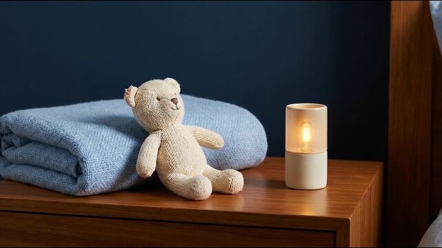 Teddy Bear Blanket and Candle for Child Wellness