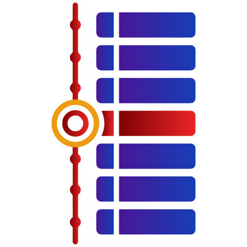 Vertical list menu timeline icon with progress marker dashboard UI isolated transparent PNG