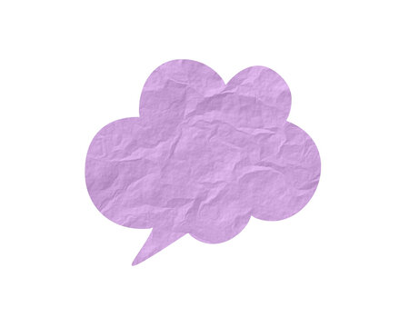 Lavender cloud crumpled paper speech bubble scrapbook collages element