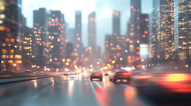 Modern Urban Street & Architecture Images for Adobe Stock: High-Resolution City Skyscrapers, Wet Road Reflections, Car Light Trails, Highways, Overpasses and Sunset Business District Scenes