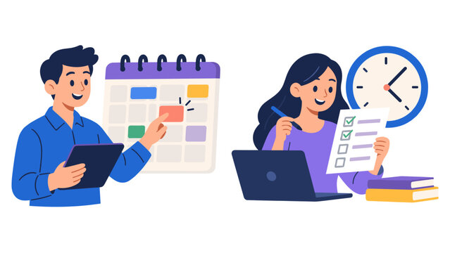 People planning schedule illustration
