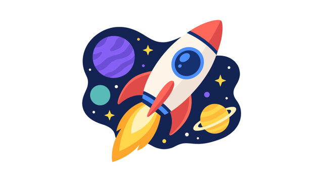 Rocket in space illustration