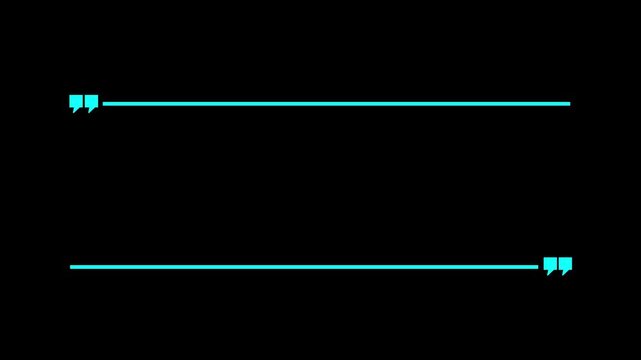 Animation minimal quote frame template with elegant golden lines and quotation marks. clean blank copy space for quotes ,and modern design use on transparent background. 4K animation video.