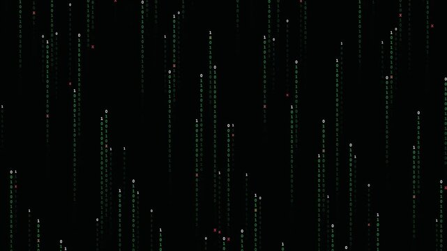 Digital rain binary code streaming down a dark background perfect for tech concepts and cyberspace