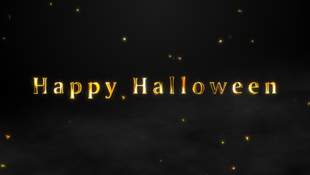 Happy Halloween Neon Text Animation on Black Background with Glowing Pumpkins. Spooky Holiday Greeting, Seamless Loop 4K Motion Graphic.