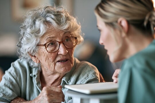 Care Coordinator Gathering Feedback From an Older Resident