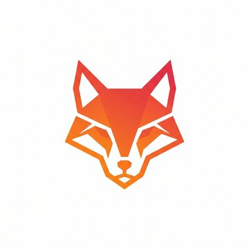 Geometric fox head abstract polygon art vibrant gradient