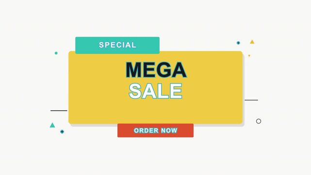 Flat Mega Sale Promotional Badge With Special Offer Dynamic Animation