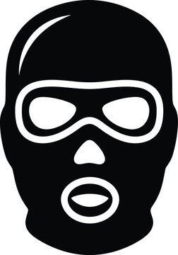 Minimalist black and white balaclava head mask icon vector illustration