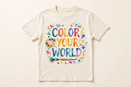 Colorful children&rsquo;s t-shirt with fun world design