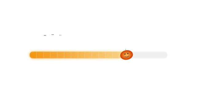 Halloween loading bar with pumpkin icon on white background