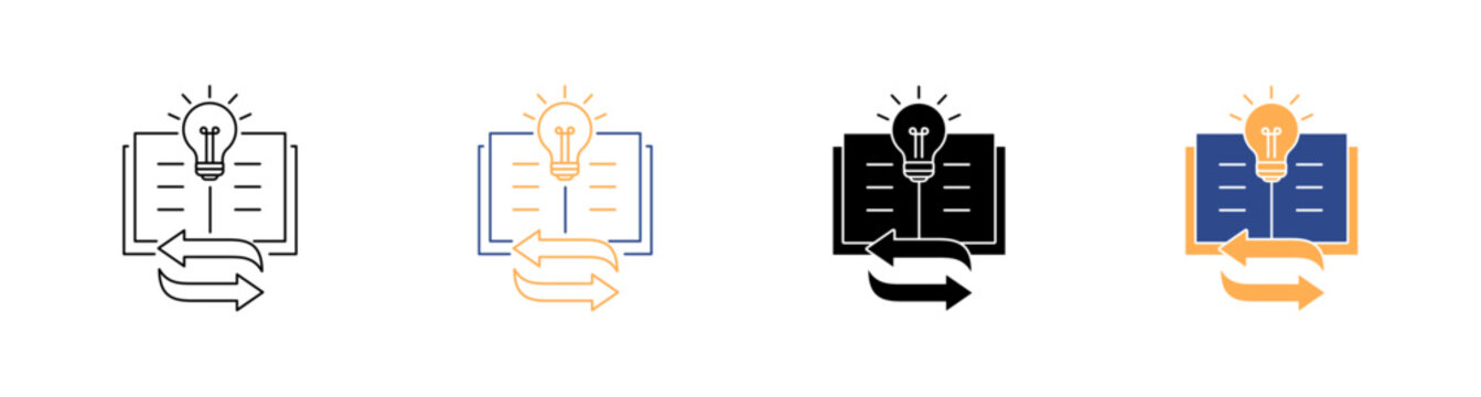 Knowledge Transfer and Continuous Learning Icon Pack Vector Icons Illustration