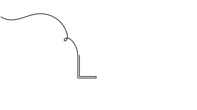 Digital square bracket icon sign continuous one line drawing on white background minimalist single art concepts for typography text and character coding symbol animation video