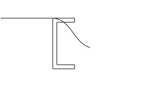 Digital square bracket icon sign continuous one line drawing on white background minimalist single art concepts for typography text and character coding symbol animation video