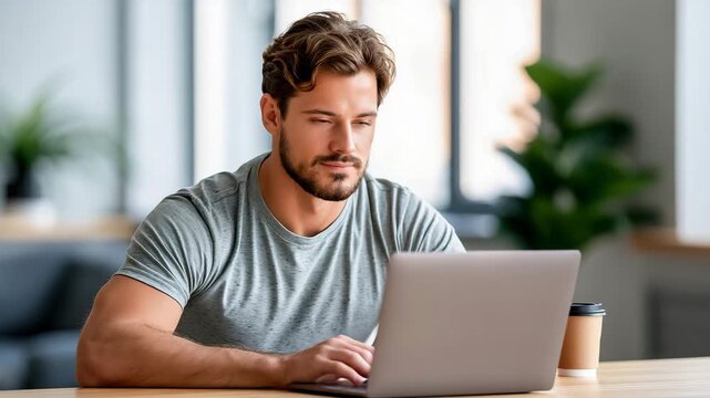 Young Professional Working Remotely from Home Office