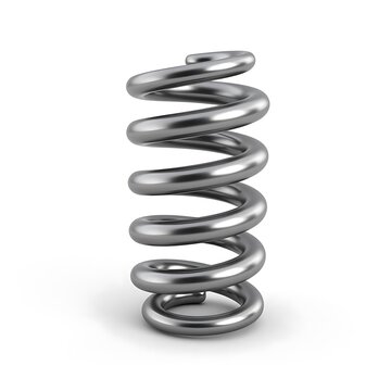 Polished Steel Compression Spring with Heavy Duty Coiled Design