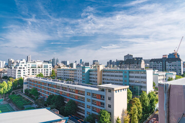 청담지역의 가을풍경과 하늘색- 강남구, 서울, 대한민국 © wanmo