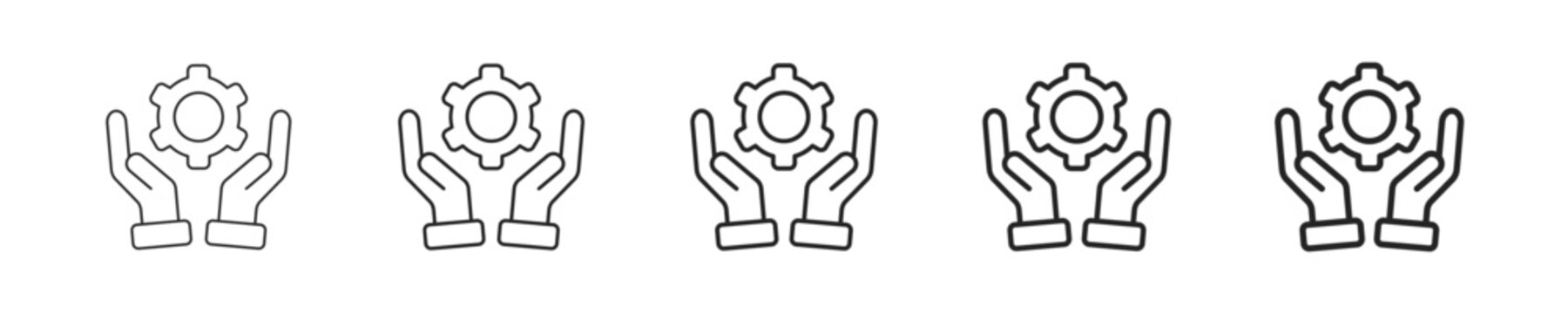 Service vector icon in minimalist line style. Clean editable stroke illustration with geometric design and monochrome appearance, isolated on white background
