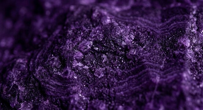  Dark Violet Sugilite Mineral Extreme Macro: Rare Stone Surface Deep Midnight Plum Monochromatic Fine Art Geological Photography