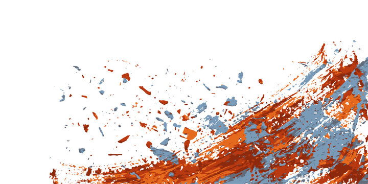 Abstract Paint Splatter Explosion Dynamic abstract paint splatter creating a vibrant, energetic explosion of color, with streaks of orange, blue, and white suggesting movement and artistic expression.