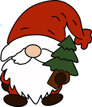 Cute Santa Claus Decoration Illustration
