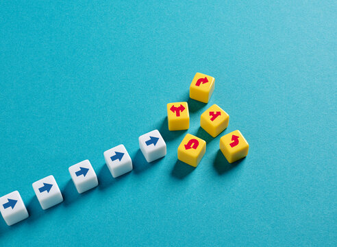 Strategic disruption, business obstacles and misdirection concepts